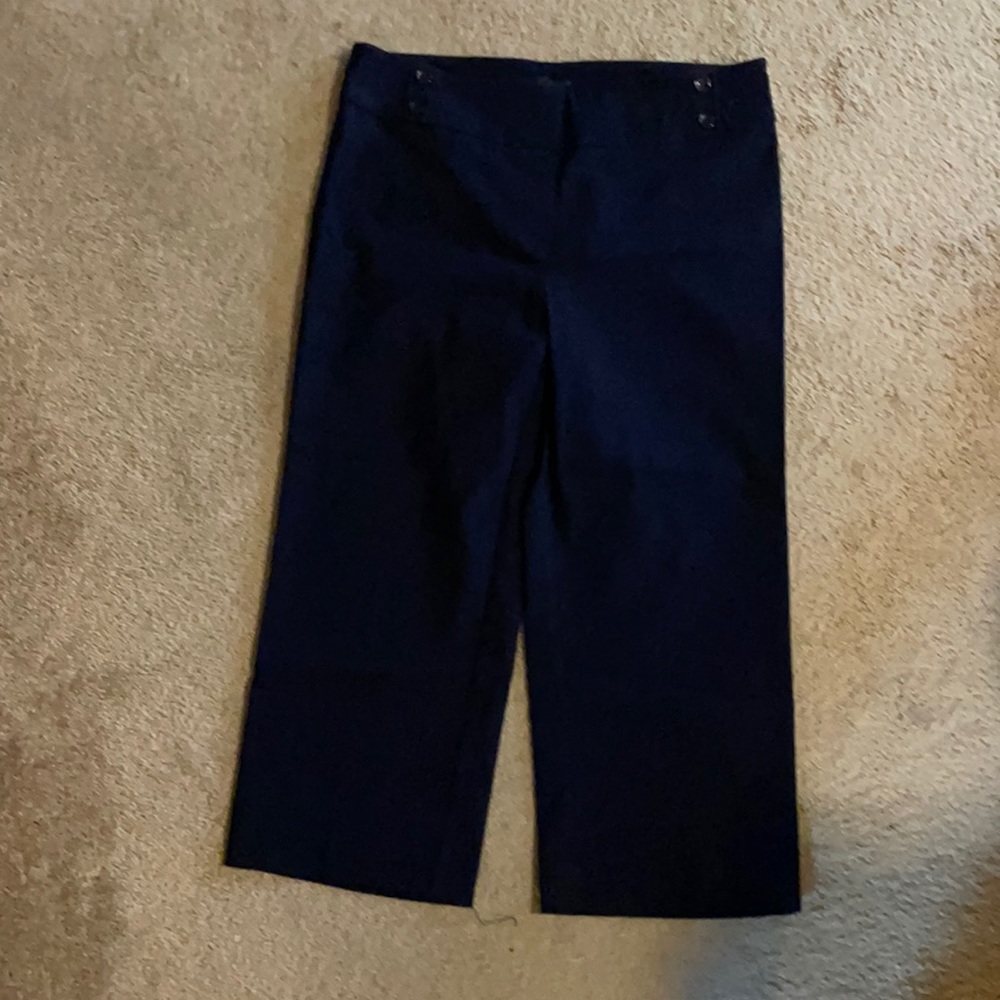 Cropped Navy Pull On Pants